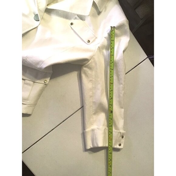 ANTONIO MELANI- WOMENS WHITE BUTTON CLOSURE BLAZER JACKET SIZE 14 - Picture 4 of 8